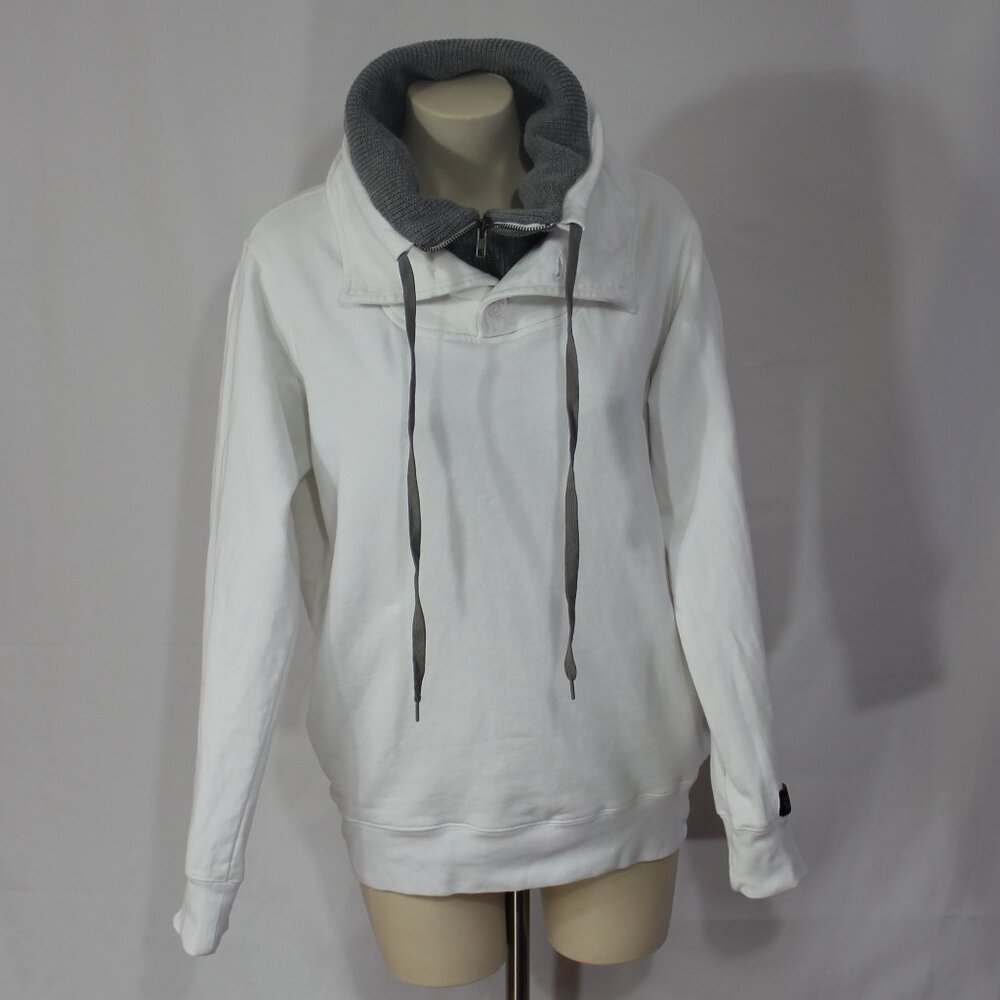 Vintage Diesel sweater Double neck with drawstrings and buttons cotton sz Large